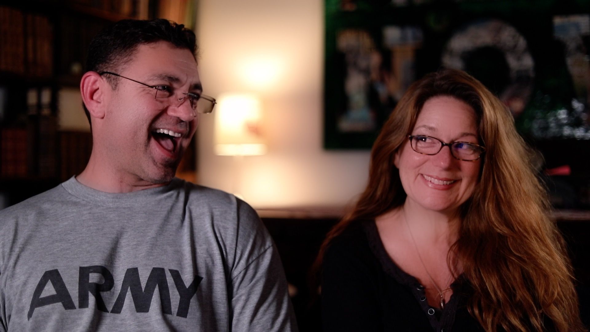 Bulent Gurcan and Tonia Kempler laughing together